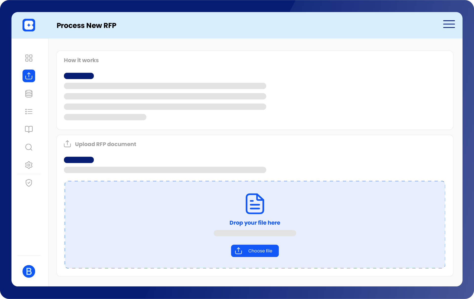 Process New RFP Interface